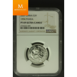 Kina: 3 Yuan 2007 Panda 1994 PF69