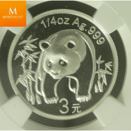 Kina: 3 Yuan 2007 Panda 1986 PF68 