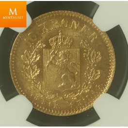 10 kroner 1877 kvalitet MS66 