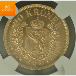 20 kroner 1902 kvalitet MS66+ 