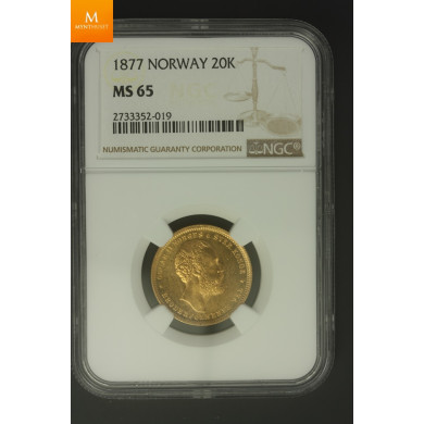 20 kroner 1877 MS65 