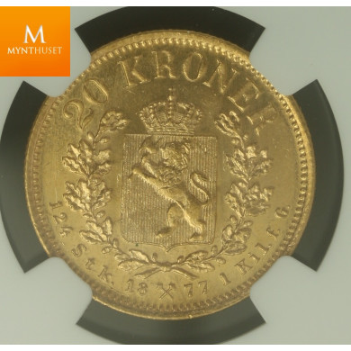 20 kroner 1877 MS65 