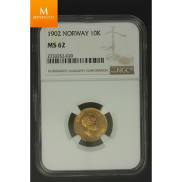 10 kroner 1902 kvalitet MS62 