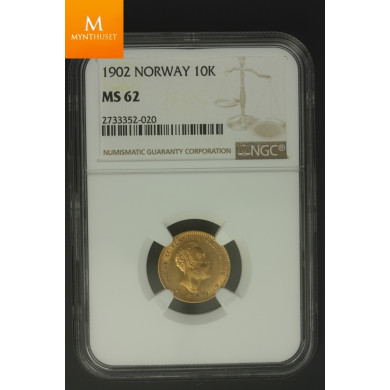 10 kroner 1902 kvalitet MS62 