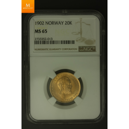 20 kroner 1902 Kvalitet MS65 