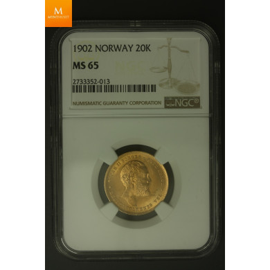20 kroner 1902 Kvalitet MS65 