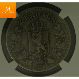 2 krone 1887 kvalitet F12 
