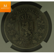 2 kroner 1887 kvalitet 1 riss, kh