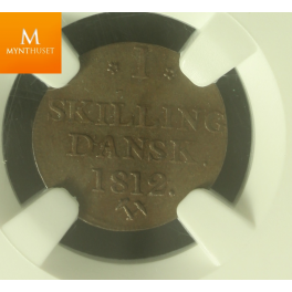 1 Skilling 1812 MM V-Form kvalitet MS64 BN