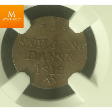 1 Skilling 1812 MM V-Form kvalitet MS64 BN