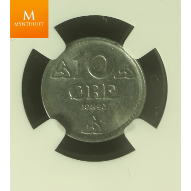 10 øre 1943 Z kvalitet MS64 VAKKER