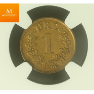 1 krone 1947 strøken MS64 