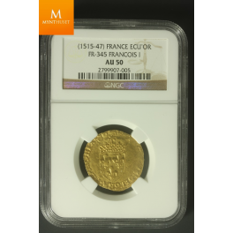 FRANCE 1515-1547 FRANCOIS I ECU Kvalitet AU50