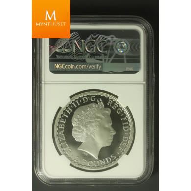 2008 Great Britain Britannia Two Pound Silver Proof 1oz Coin NGC PF70 UCAM