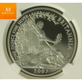 2007 Great Britain Britannia Two Pound Silver Proof 1oz Coin NGC PF69 UCAM