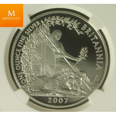 2007 Great Britain Britannia Two Pound Silver Proof 1oz Coin NGC PF69 UCAM