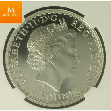 2007 Great Britain Britannia Two Pound Silver Proof 1oz Coin NGC PF69 UCAM