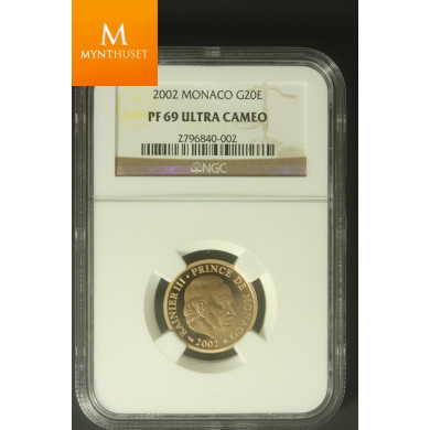 Monaco : 20 Euro 2002 Gradert PF69