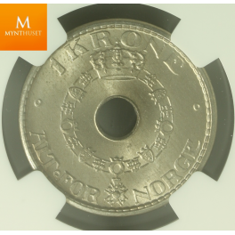 1 krone 1947 strøken MS64 