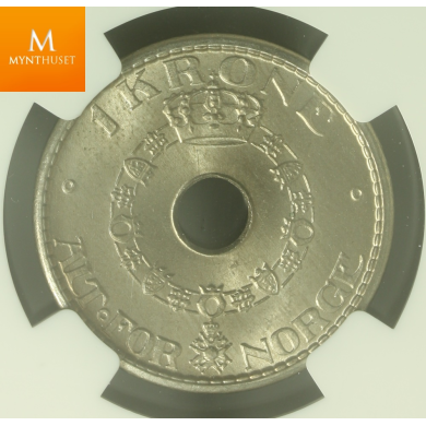 1 krone 1947 strøken MS64 