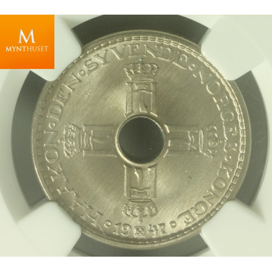 1 krone 1947 strøken MS64 