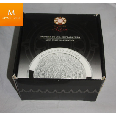 2008 Mexico 1 Kilo 100 Pesos Aztec Calendar Prooflike Silver Coin 
