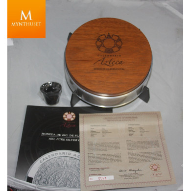 2008 Mexico 1 Kilo 100 Pesos Aztec Calendar Prooflike Silver Coin 