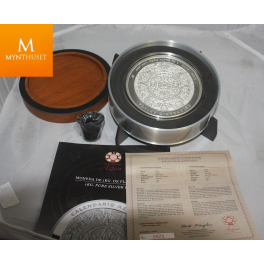 2008 Mexico 1 Kilo 100 Pesos Aztec Calendar Prooflike Silver Coin 