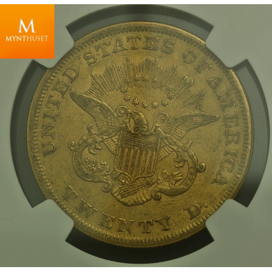 1854 Small Date USA 20 Dollar NGC AU50 
