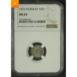 10 øre 1923 kvalitet MS64 