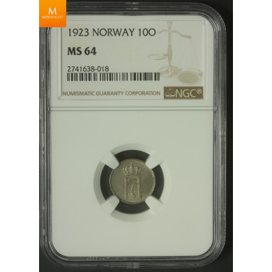 10 øre 1923 kvalitet MS64 