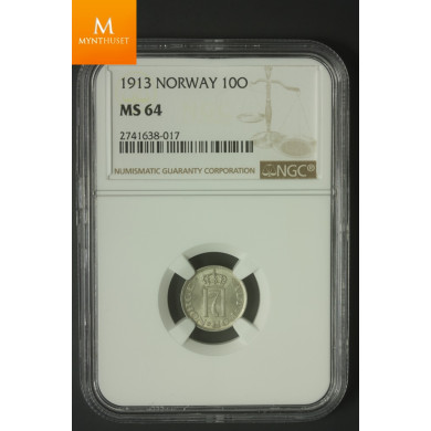 10 øre 1913 kvalitet MS64 