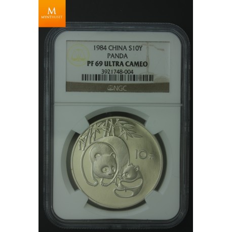 1984 CHINA silver 10 Yuan NGC PF69 Ultra Cameo