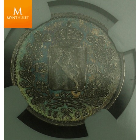 12 skilling 1862 kvalitet god 01 , AU55