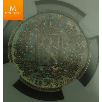 12 skilling 1862 kvalitet god 01 , AU55