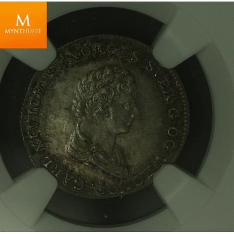 8 skilling 1827/5 kvalitet 0 , NGC MS63 Ex Oslo Myntgalleri