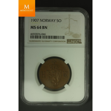 Norway 5 øre 1907 NGC MS64