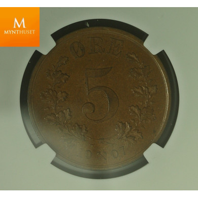 Norway 5 øre 1907 NGC MS64