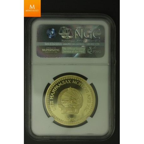 1976 Mongolia Gold 750 Tugrik Przewalski Horses NGC PF69