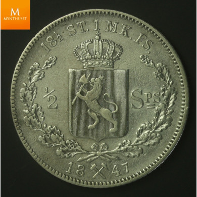 1/2 Speciedaler 1847 kv 1/1+