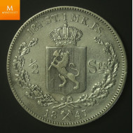 1/2 Speciedaler 1847 kv 1/1+