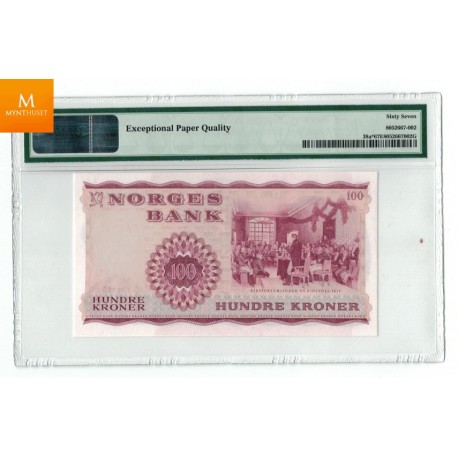 Ertstatning: 100 kroner 1962 Z kvalitet 0, PMG MS67 EPQ