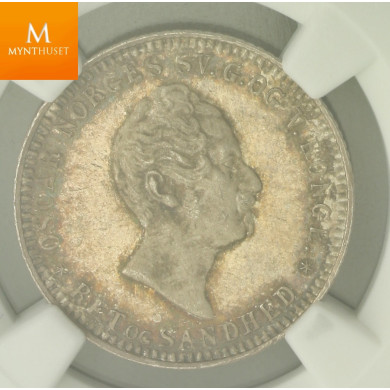 Norway 12 skilling 1850 kvalitet NGC PF64