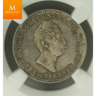 Norway 12 skilling 1850 kvalitet NGC PF64