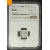 10 øre 1877 kvalitet 0/01 NGC MS62