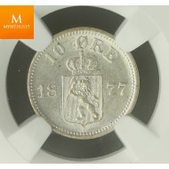 10 øre 1877 kvalitet 0/01 NGC MS62