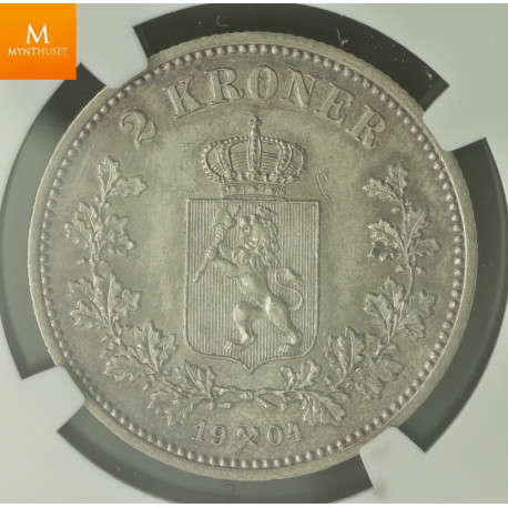 2 kroner 1904 veldig god 01 , NGC AU58