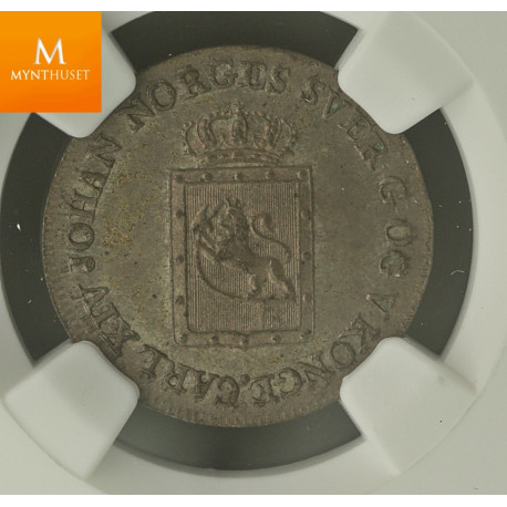 4 Skilling 1825 kvalitet 0/01 , NGC MS62