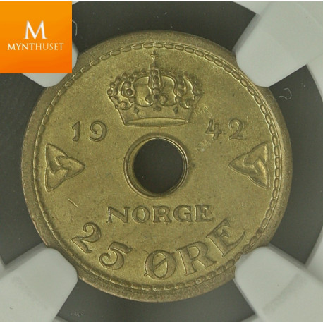 Norway: Londonsett 1942 komplett NGC gradert