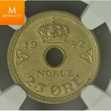 Norway: Londonsett 1942 komplett NGC gradert